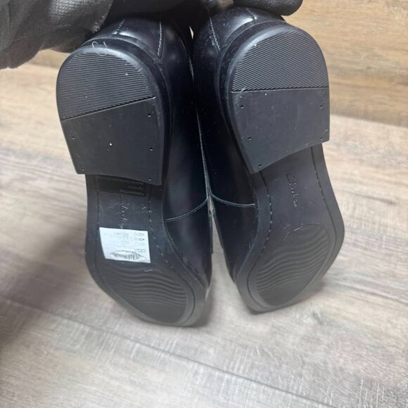 Clarks Hamble Black Leather Penny Loafers Women's Size 9.5 - Picture 4 of 7